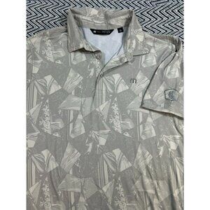TravisMathew Travis Mathew Men's Golf Polo Large Geometric Hawaiian Print Peru